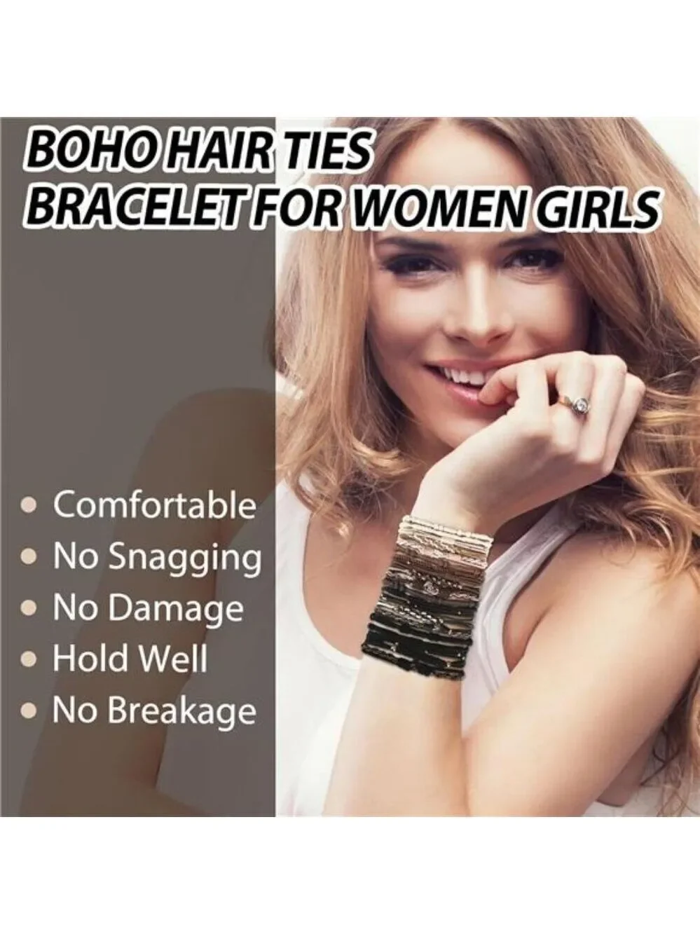 Boho hair ties set 20pcs ponytail holders no damage elastic hair bands for women
